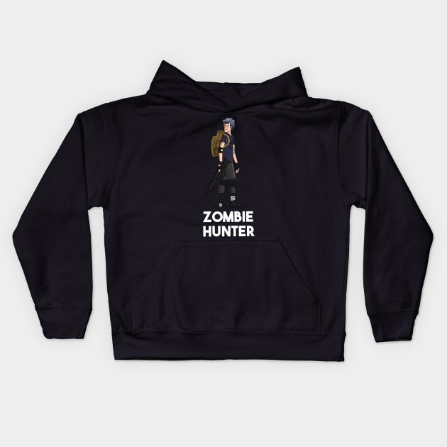 Zombie hunter halloween cool Kids Hoodie by Ajiw